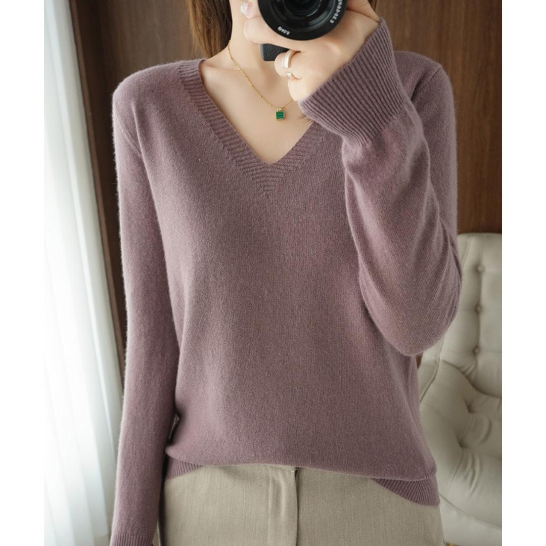 

Женская рубашка с v-образным вырезом, пуловер, свитер, вязаный кашемировый модный свободный джемпер, зимний топ 2XL