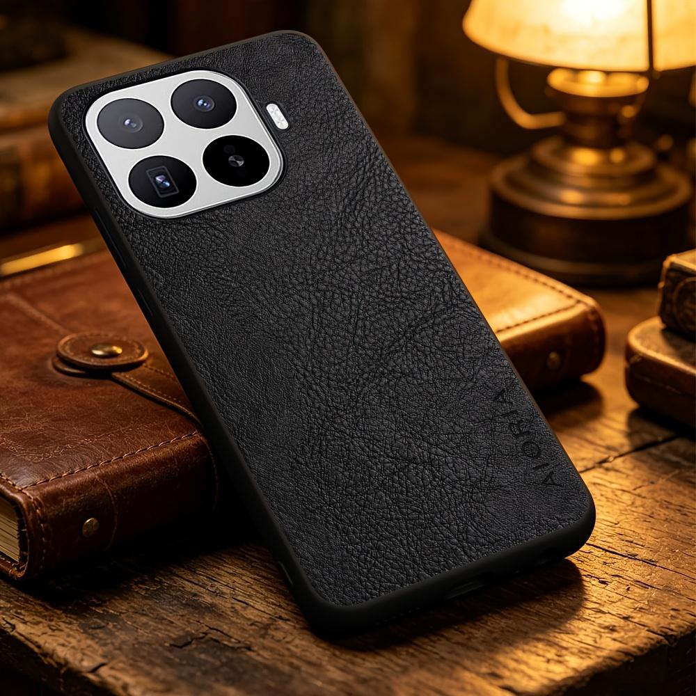 Phone Case - Solid Color Faux Leather Phone Case for Xiaomi 17T Pro Smart Precise Camera Hole Positions And Business Faux