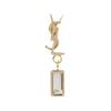 Saint Laurent Logo Pattern Brass/Glass Single Earring Women earrings Gold 746624Y1526