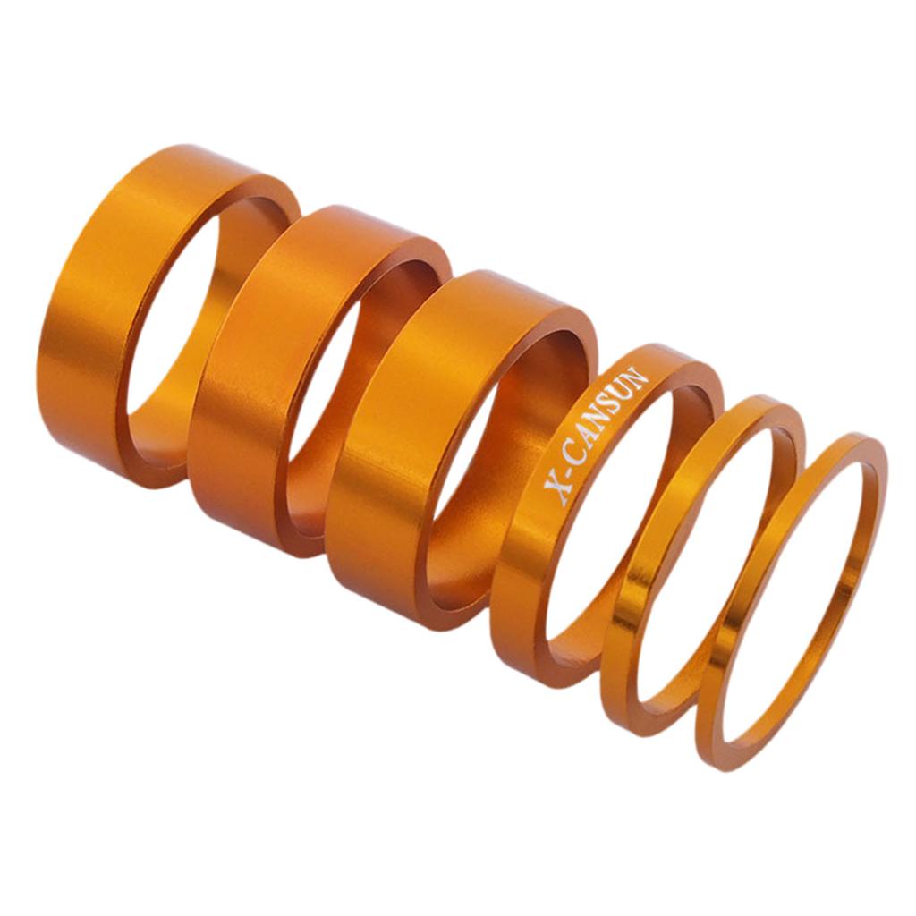 6 Pcs/Set Road Bike Headset Spacer Bike Stem Washer Repair Parts Practical Portable Headset Spacers Bicycle Accessories