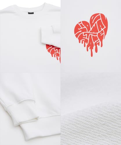 [IMPROVES] [SIDEWAYSTANCE] Drip Logo Heart Fleece Sweatshirt