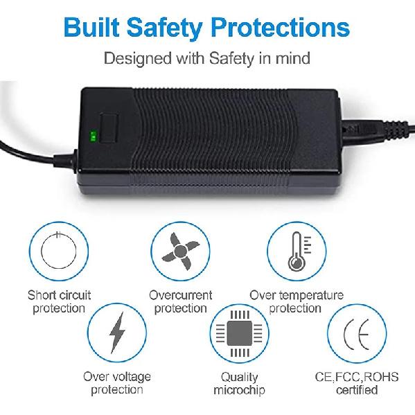 29.4V 2A Battery Charger,Lithium Power Adapter PowerFast 3-Prong Inline Connector for 24V Pocket Mod, Sports Mod Lithium Battery