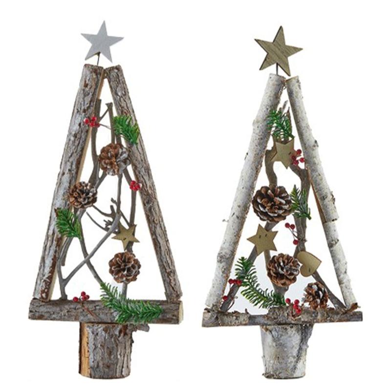 Wood Miniature Christmas Tree Accessory Distinctive Miniature Christmas Tree Ornament Wood Home Festival Decorations