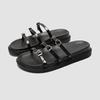 Fashion Cool Slippers Woman Fashion Outside Summer New Thick Soled Beach Shoes with Metal Belt Buckle Women's Flat Slippers Platform