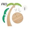 Solid Wood Banana Rack Wooden Hanger, Coconut Tree Shape, with Metal Hook, Tropical Fruit Holder Theme Stable Base Rack, for Kitchen Countertop
