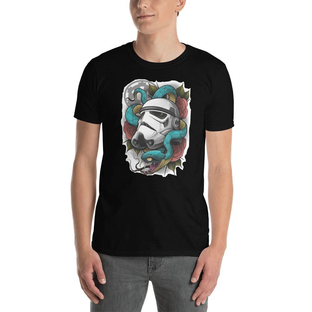 STAR WRS TROOPER HELMET SNAKE SCI FI ACTION MOVIE Short-Sleeve Unisex T-Shirt L