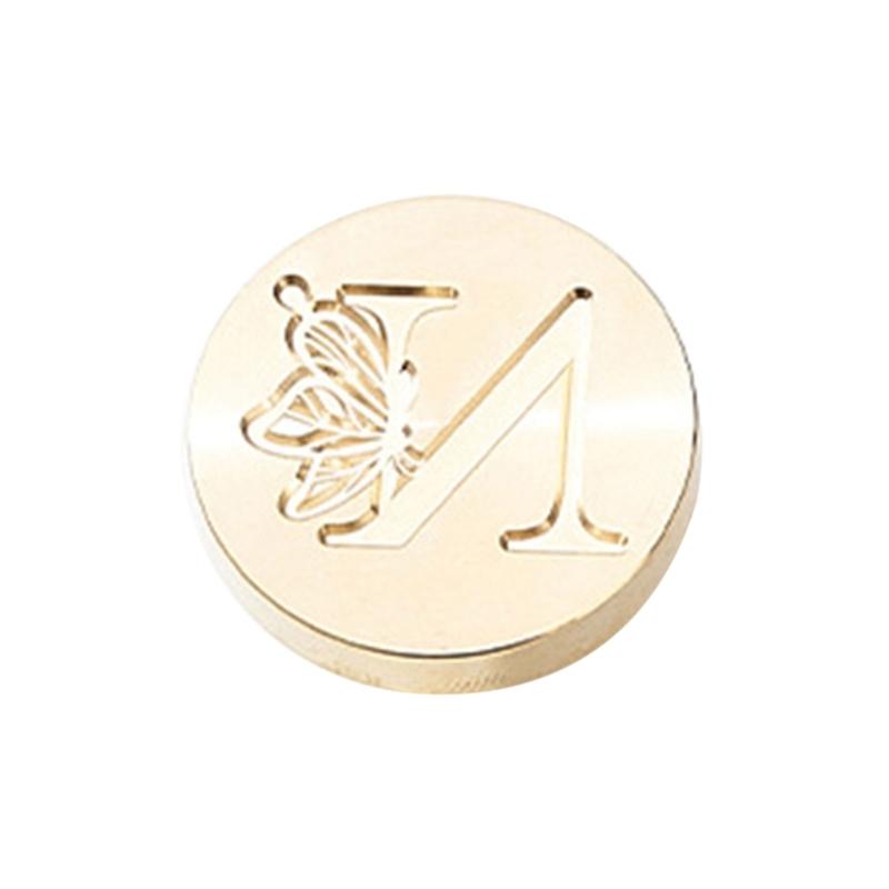 Butterfly Letter Pattern Wax Seal Stamp Head Metal Wax Stamp Head for Valentines Card Birthday Card Invitations Envelope