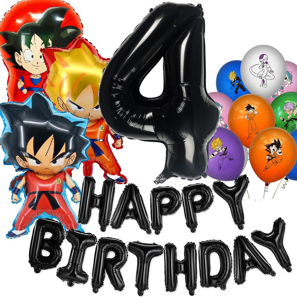 Dragon ball Birthday Decoration Goku Figure Stickers Balloons Disposable Tableware Tablecloth Straw Plates Baby Shower Supplies