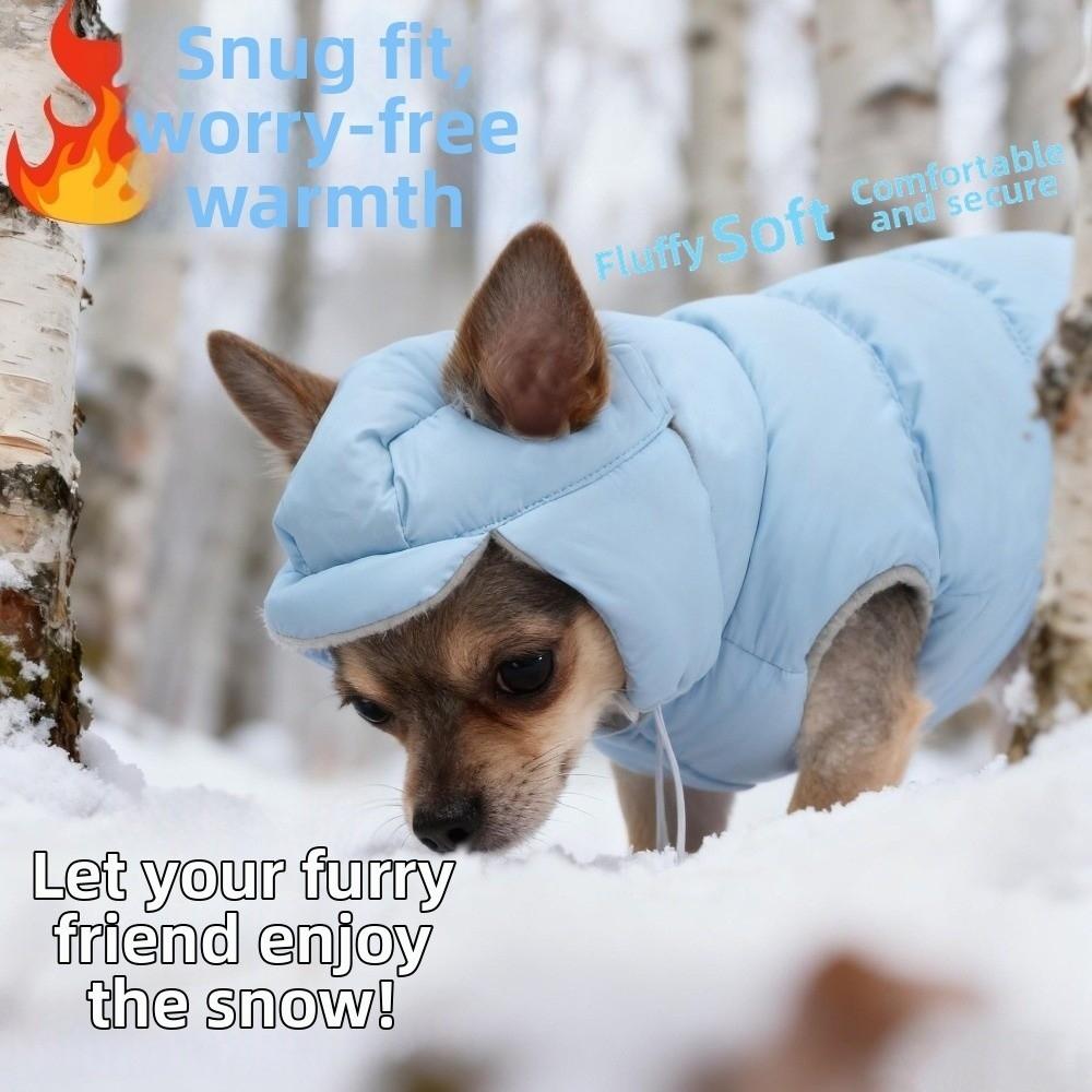 Fashion Warm Dog Down Jacket Thickened Adjustable Windproof Dog Jacket with Ear Hole Comfortable Dog Hood Coat Winter Season