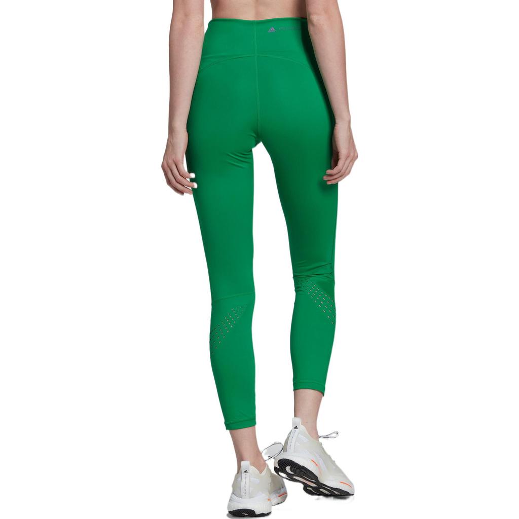 Adidas Solid Color Logo Print High Waist Fitness Pants Women Bottoms Green HI6148