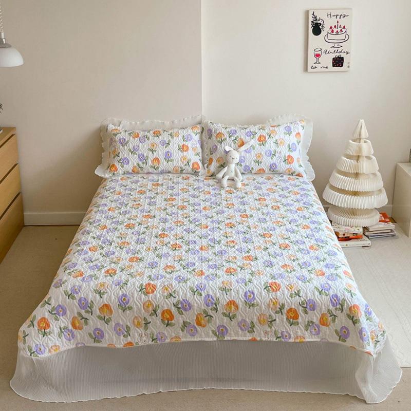 

Хлопковое покрывало, комплект из трех предметов, универсальная стеганая простыня «Четыре сезона», кружевное хлопковое пододеяльник, цельное покрывало, четыре предмета 16