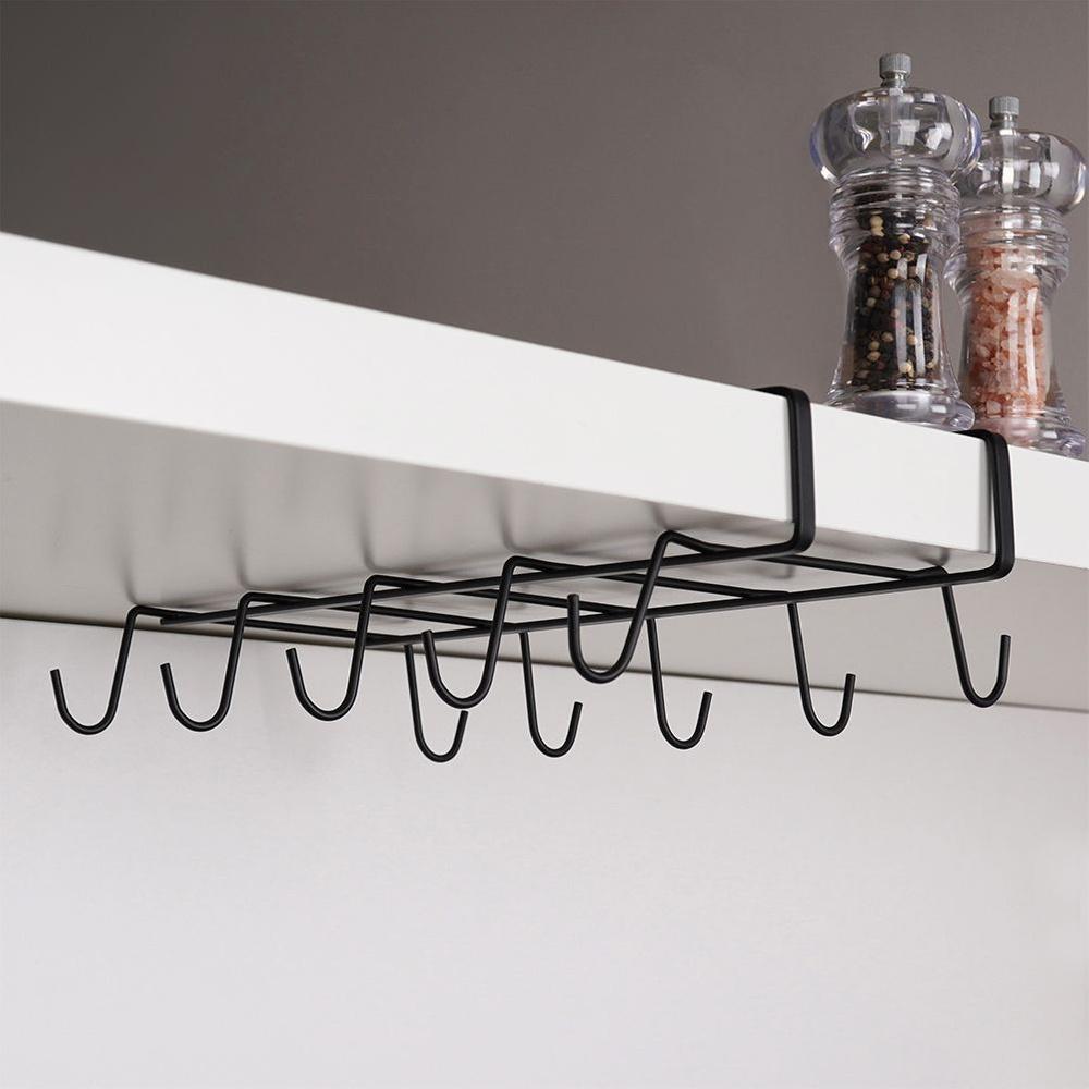 Under-Cabinet Hanger for Cups and Mugs, Suspended Holder Without Drilling