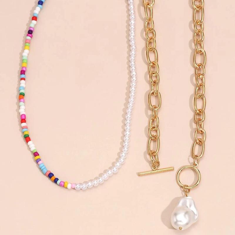 Multilevel Elegant Pearl Pendant Jewelry For Women Wedding Beads Pearl Chain Choker Necklaces N0278