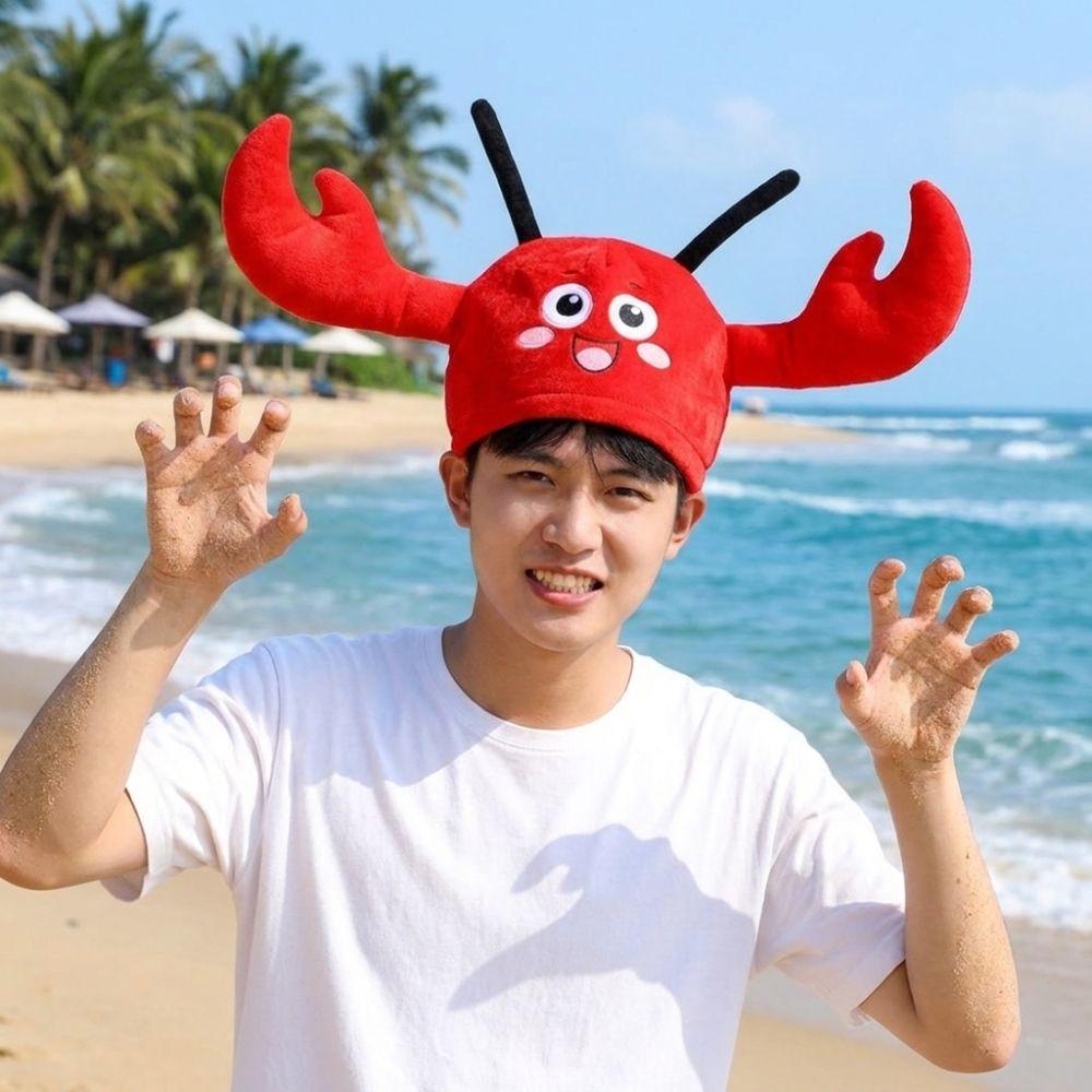 Funny Look Lobster Costume Hat Big Claw Lobster Headgear Versatile Photo Prop Headwear  Halloween