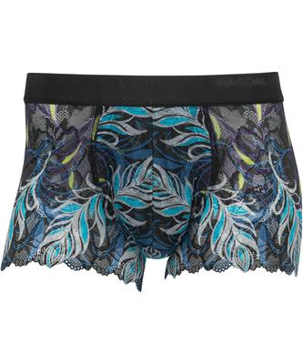 Boxer de Renda Wacoal Confortável e Renda Frontal Escalonada Tamanho Cuecas Masculinas, Glamoroso, Respirável, Bainha, Fechamento, Roupa Íntima, WT3826, VI/M