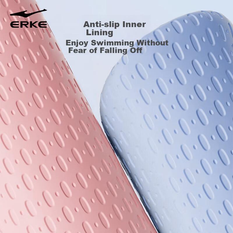 ERKE Silicone Swimming Cap, Waterproof, Non-Slip, Comfortable, Long Hair Specific, Black