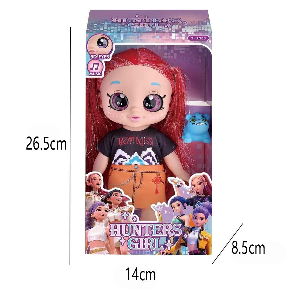 

Popular Demon Hunters Trendy Figure with Purple Braids Engaging Music Figure with 5D Eyes Pet Plaything Perfect Play Kit Presents for Childs