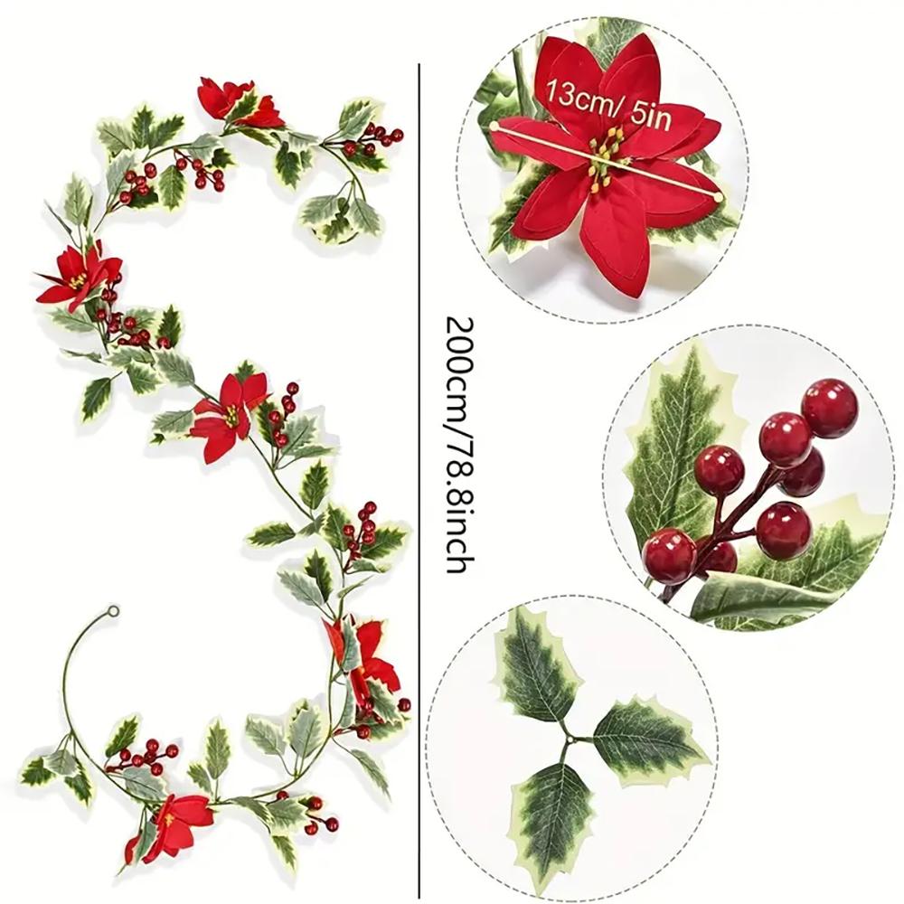 Artificial Christmas Garland Perfect For Festive Atmosphere Ideal For Christmas Anniversary Wedding Birthday Wall Arch Deco