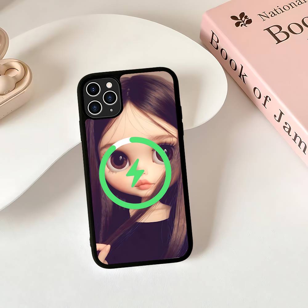 Dark Cute Girl Doll Art Magnetic Wireless Phone Case For IPhone 17 16 15 14 13 12 11 Pro Max Plus Mag Phone Cover