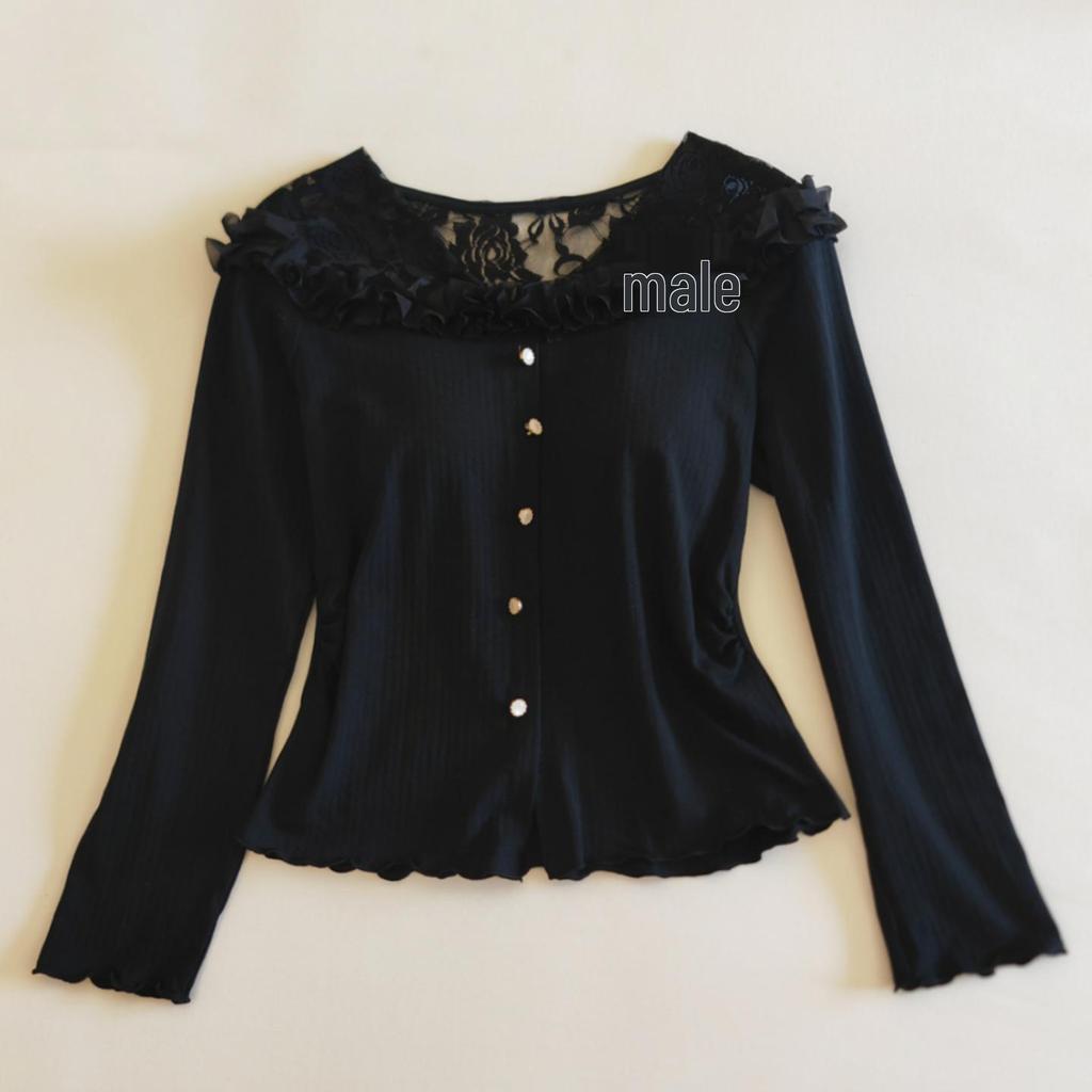 Women's French-Inspired Long-Sleeve Modal Cotton Homewear with Chest Pads