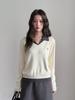 London Girl Retro Color Block Two-Piece Knit Top - Women's Winter Long Sleeve N999C
