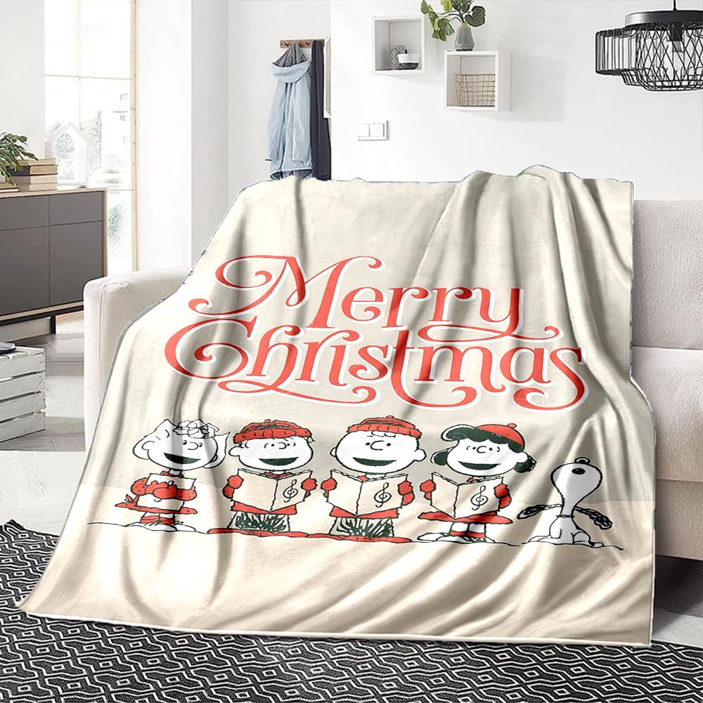 Peanuts Christmas Celebration Blanket Soft Throw Blanket For Home Bedroom Bed Sofa Travel Office Solid Christmas Blanket