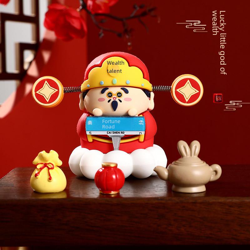 Cute Chinese Lucky God Car Hanging Ornament Prosperity And Wealth Charm