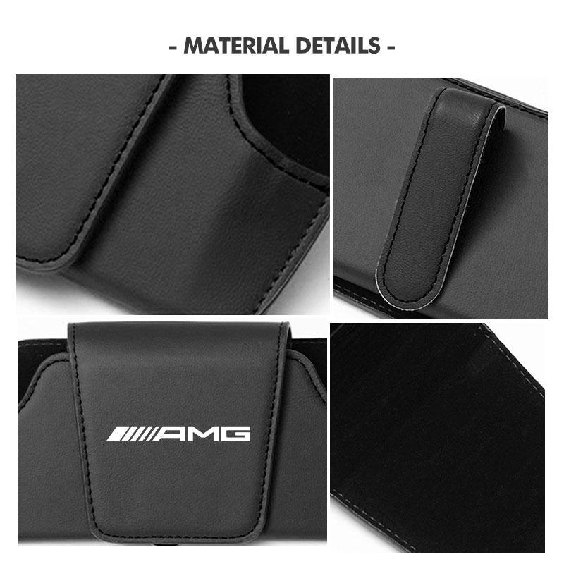 BLZ3 Car Visor Glass Case Card Ticket Organizer Box Sunshade Clip For Mercedes Benz AMG A B C E S G Class W201 W210 W108 W205 W203