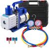 4.8CFM Vacuum Pump HVAC Refrigeration R22 R134A R410A A/C 4 Hoses Pressure Gauge