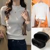 Damen Herbst- und Winter Warme Gepolsterte und Verdickte Unterzieh-Tops mit Mittelhohem Kragen und Langen Ärmeln