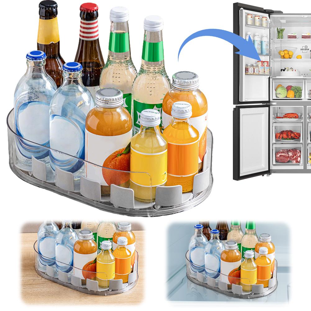 Refrigerator Rotating Storage Rack Rotatable Fridge Storage Box Turntable Organizer for Home Cabinet Counter Bedroom Dining