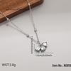 High-End Heart & Geometric Titanium Steel Clavicle Necklace for European & American Markets