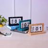 Wooden Perpetual Flip Calendar Simple Minimalist Design Desktop Ornament for Home Study Dorm Office Desk Decor