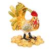 Hand Painted Enamel Rooster Jewelry Box For Rings Earrings And Small Accessories Decorative Ornament Gift