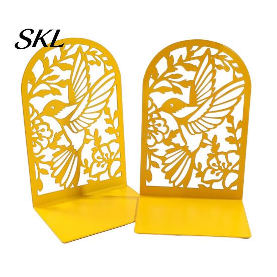 Non-slip Bookends 1 Pair Metal Hummingbird for Shelves, Decorative Heavy Duty Book Ends Stoppers Silhouette Office, Desk, Shelf, Non-Skid Holder