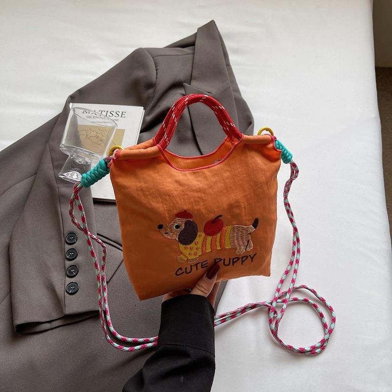 

Вышитая сумка-ведро Сумка для мобильного телефона Сумка для поездок на работу Одноплечевая сумка через плечо оранжевый