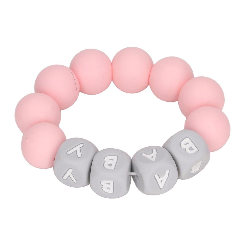 Baby Silicone Bead Bracelet Colorful Letter Baby Teething Bracelet for Infants Toddlers