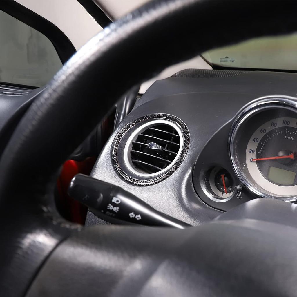 Car Side Air Outlet Vent Frame Sticker for Mitsubishi Eclipse 2006-2011, 2PCS Soft Real Carbon Fiber Car Interior Dashboard Side Air Vent Cover Decal