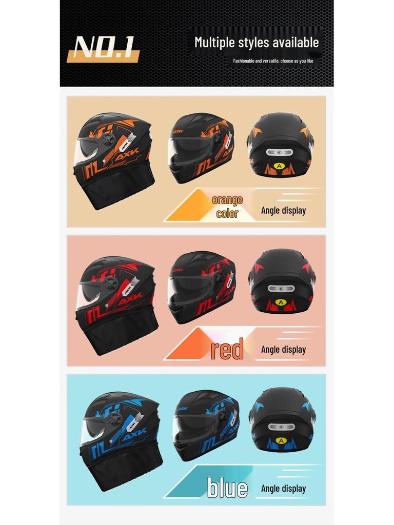 Certified Electric Motorcycle Helmet - Unisex Full Face, All-Season, Winter Warm, Safety Helmet