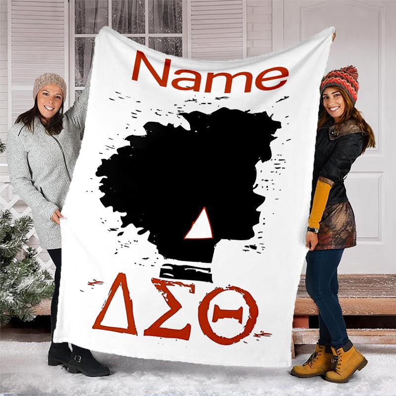 Personalized Custom Name Blanket - Delta Sigma Theta Print Design,Blanket for Sofa,Bed,Travel,Camping - Soft and Warm, Great Gift