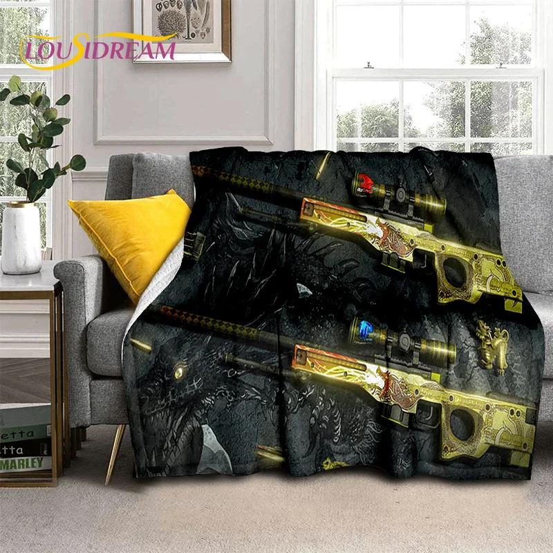 Rifle Pistol Cartridge USP,AK,AWP,M4,3D Gun Knife Blanket,Soft Throw Blanket for Home Bedroom Bed Sofa Picnic Cover Blanket Kids