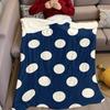 Dunkelblaue Pünktchen Flanelldecke Warm Weich Halloween Weihnachten Sofa Warm Gemütlich Dekorative Deko Geschenk Für Alle Jahreszeiten