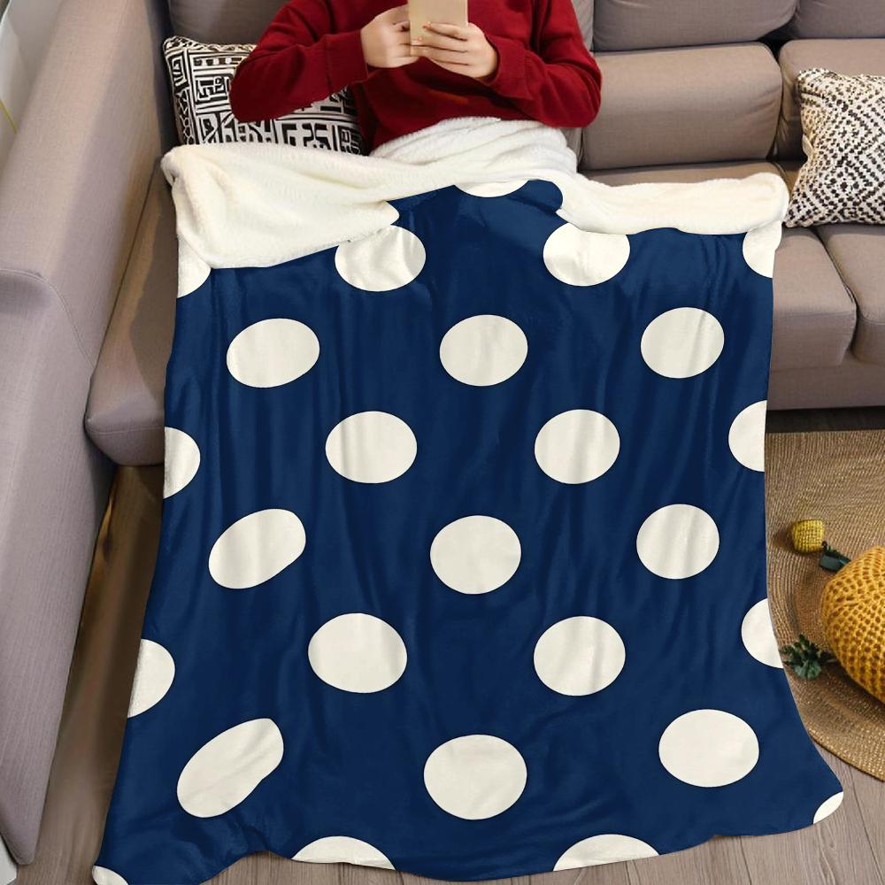 Dunkelblaue Pünktchen Flanelldecke Warm Weich Halloween Weihnachten Sofa Warm Gemütlich Dekorative Deko Geschenk Für Alle Jahreszeiten
