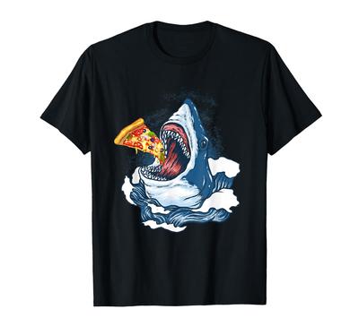 Hai isst Pizza Hai Waren Der weiße Hai T-Shirt