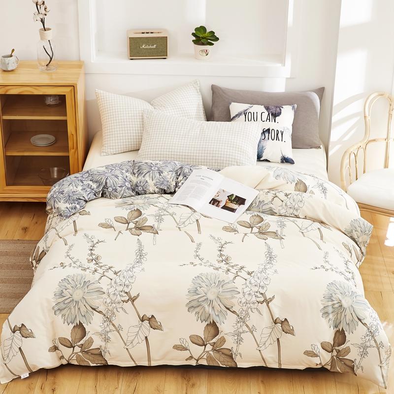 Pink Floral Duvet Cover 100% Cotton Flowers Print Aesthetic Comforter Cover Soft Skin-friendly Bedding for Teens Kids Girls Gift