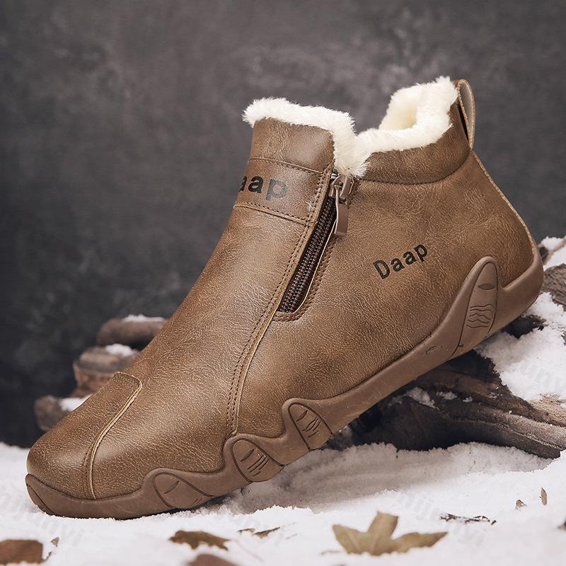 2025 Winter New Casual Shoes for Men Designer Light Slip on Walking Shoes Zipper Comfortable Formal Dress Flats Driving Moccasin