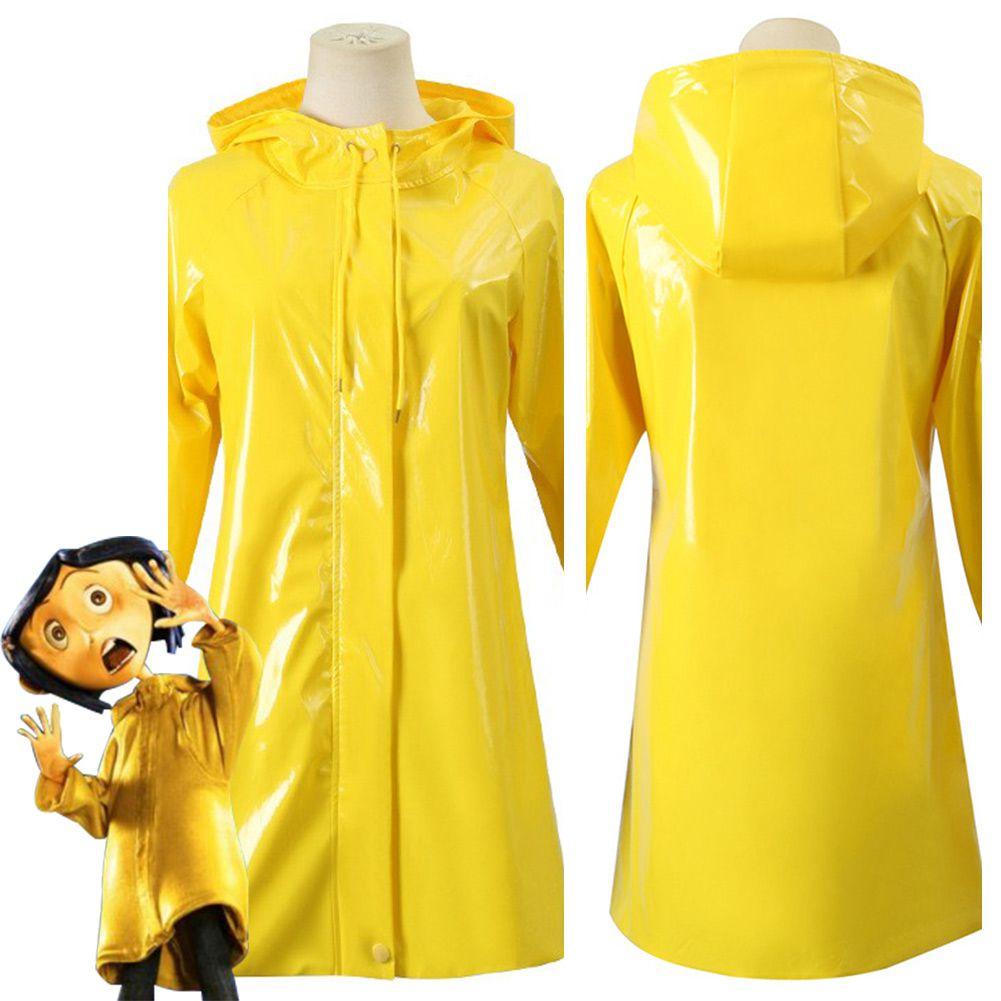 Coraline Wybie Cosplay Roupa Trench Coat Para Festa de Halloween