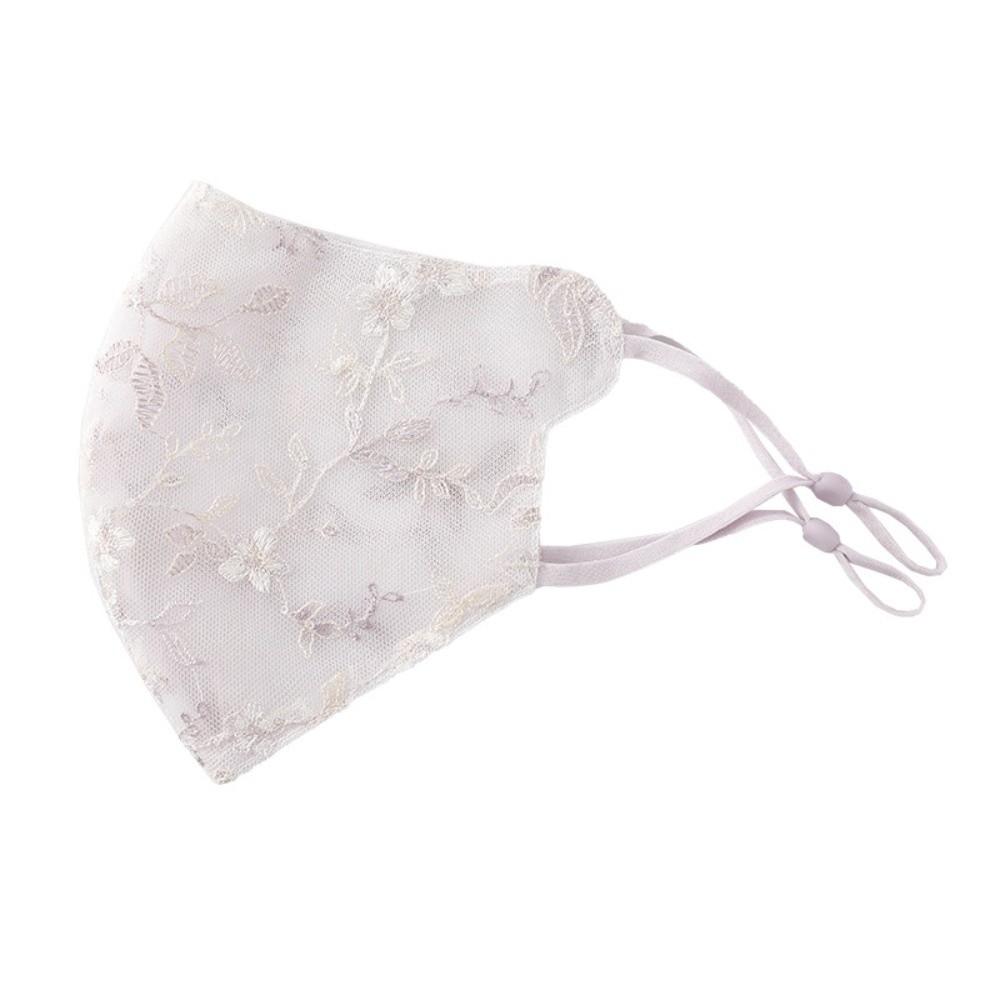 Embroider Flower Summer Lace Mask Breathable Half Face Covering Delicate Sunscreen Face Mask Women
