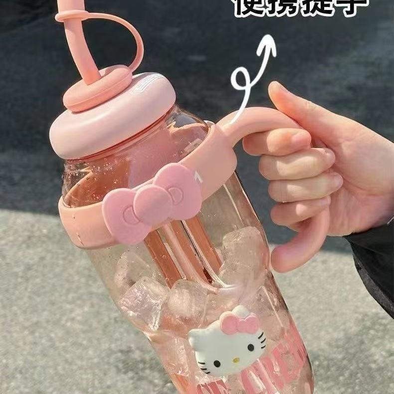 Large-Capacity Water Cup, High-Value Male And Female Big Mac Ice Cup With Handle And Straw, Summer Plastic Water Cup