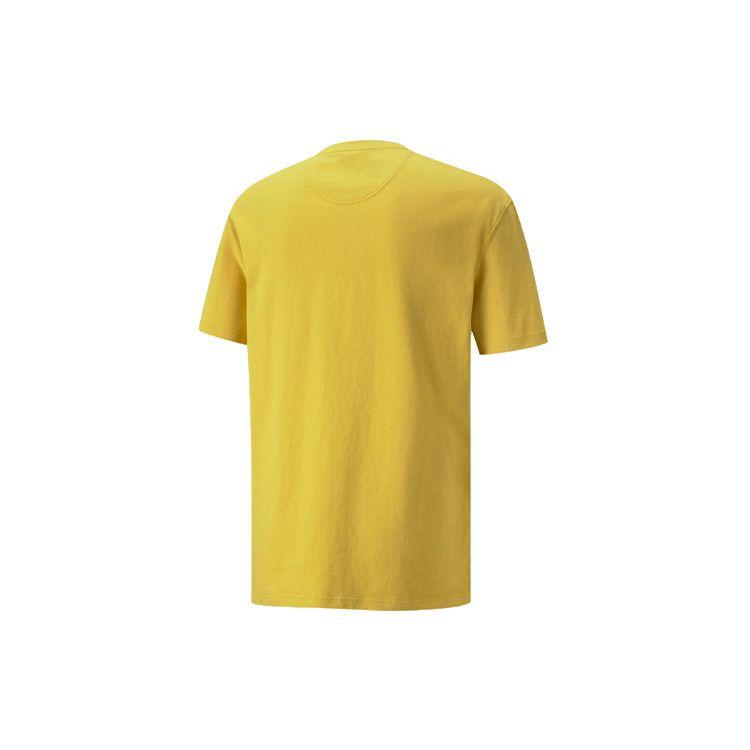 Puma Solid Color Pocket Embroidered Logo Short Sleeve T-Shirt Men Tops Bamboo-Yellow 533463-31